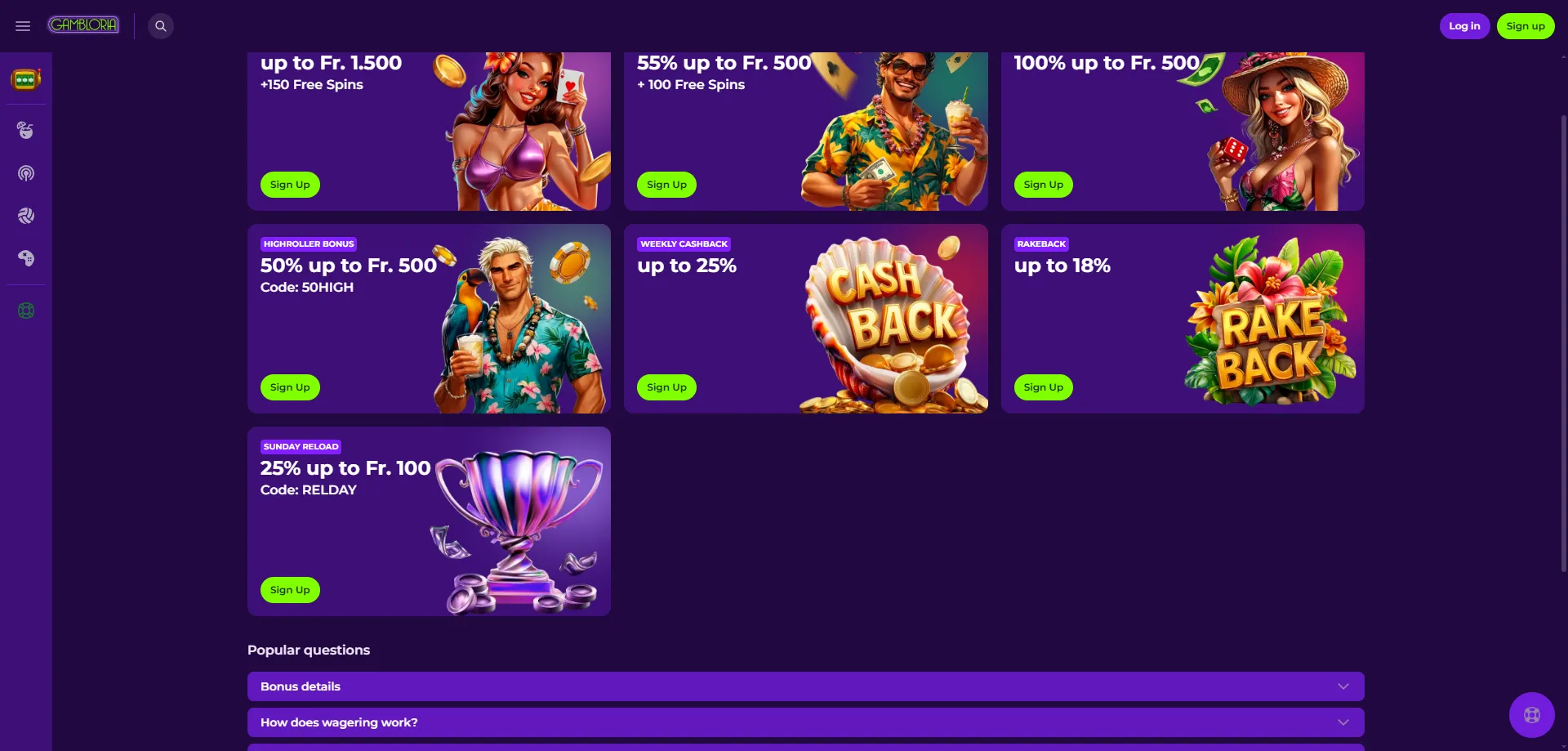 Gambloria Casino Bonus ohne Einzahlung &ndash; 100 Freispiele f&uuml;r neue Spieler